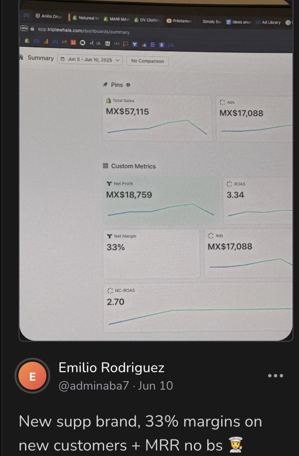 Emilio Rodriguez - $57K+ with 33% margins