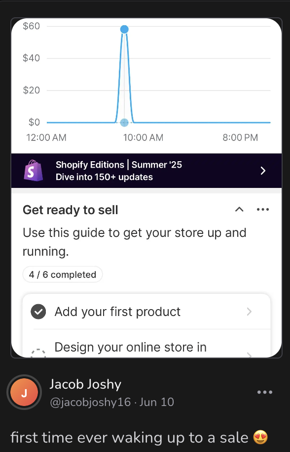 Jacob Joshy - First sale ever!